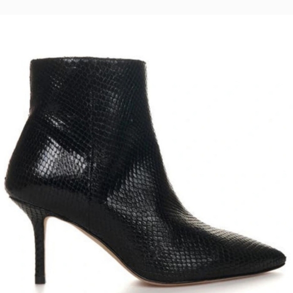 L'agence Snakeskin Black Heeled Ankle Boots size 37.5 NWT - Picture 3 of 13